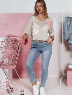 Jeansy Damskie>Dstreet Spodnie damskie jeansowe skinny LIMORE UY2348