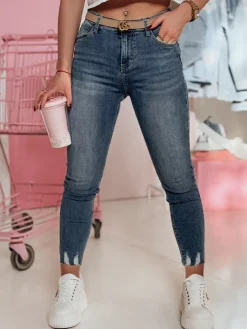 Jeansy Damskie>Dstreet Spodnie damskie jeasnowe skinny TRENDIM UY2377