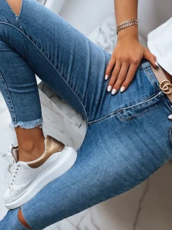 Jeansy Damskie>Dstreet Spodnie damskie LOOKING GOOD niebieskie UY1388