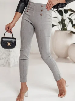 Jeansy Damskie>Dstreet Spodnie damskie LUXTILIO wysoki stan szare UY2247
