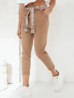 Spodnie Damskie>Dstreet Spodnie damskie MAFRA kamelowe UY1951