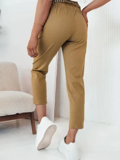 Spodnie Damskie>Dstreet Spodnie damskie materiałowe ERLON żółte UY2099