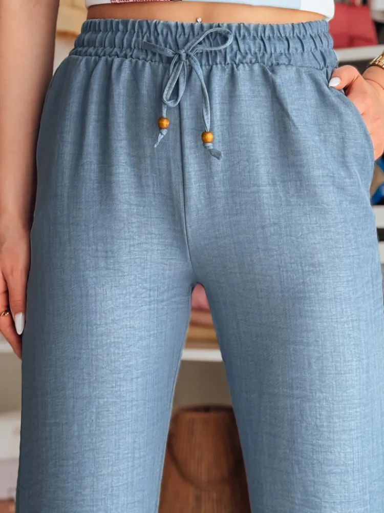 Spodnie Damskie>Dstreet Spodnie damskie materiałowe wide leg LINESSA niebieskie UY2642