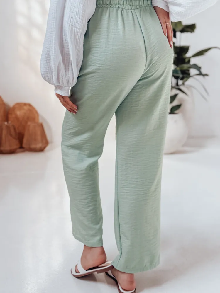 Spodnie Damskie>Dstreet Spodnie damskie materiałowe wide leg LINESSA zielone UY2644