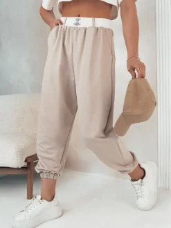 Spodnie Damskie>Dstreet Spodnie damskie MINAM beżowe UY2013