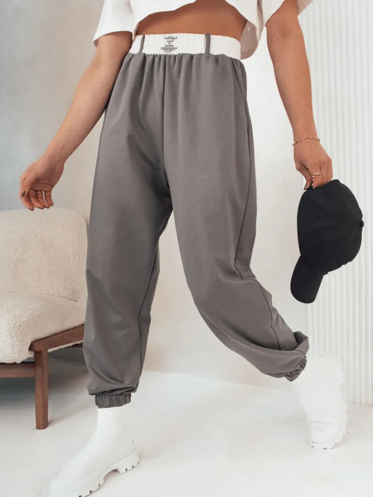 Spodnie Damskie>Dstreet Spodnie damskie MINAM ciemnoszare UY2012