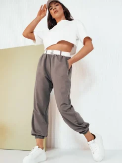 Spodnie Damskie>Dstreet Spodnie damskie MINAM szare UY2014