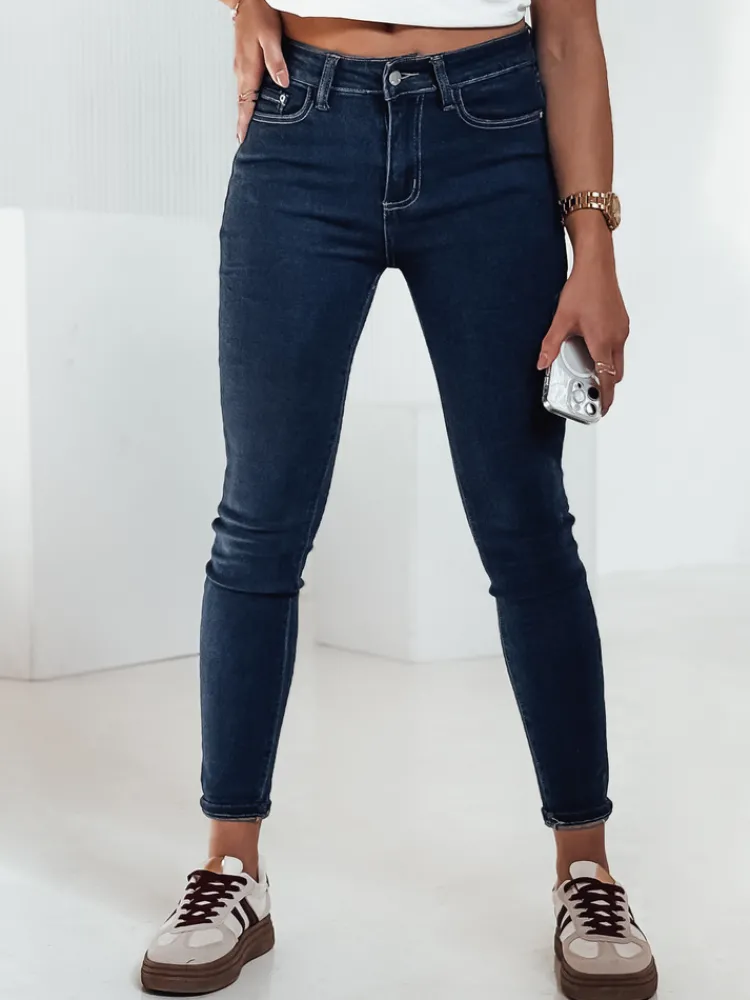 Jeansy Damskie>Dstreet Spodnie damskie MODILINI jeansowe ciemnoniebieskie UY2239