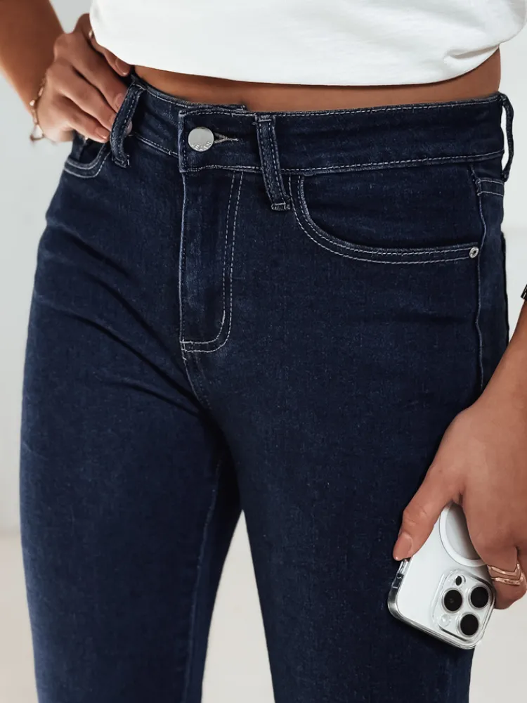 Jeansy Damskie>Dstreet Spodnie damskie MODILINI jeansowe ciemnoniebieskie UY2239