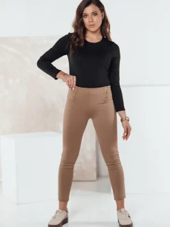 Spodnie Damskie>Dstreet Spodnie damskie MODSTORY kamelowe UY2180