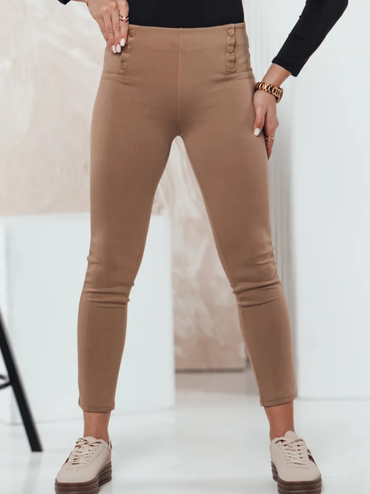 Spodnie Damskie>Dstreet Spodnie damskie MODSTORY kamelowe UY2180