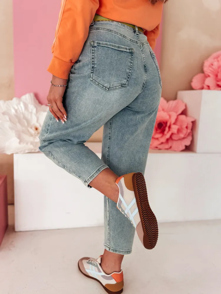 Jeansy Damskie>Dstreet Spodnie damskie mom fit jeansowe MOMTEZ niebieskie UY2485