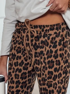 Jeansy Damskie>Dstreet Spodnie damskie oversize PANTHERIN chinos wiązane w panterkę UY2282