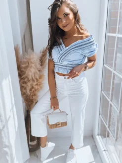 Jeansy Damskie|Spodnie Damskie>Dstreet Spodnie damskie RETIS białe UY1478