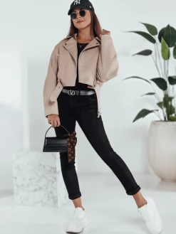 Jeansy Damskie>Dstreet Spodnie damskie ROOLOOK rurki czarne UY2237