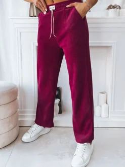 Spodnie Damskie>Dstreet Spodnie damskie SHERRY czerwone UY1770