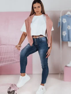 Jeansy Damskie>Dstreet Spodnie damskie slim fit jeansowe SKYFINE UY2361