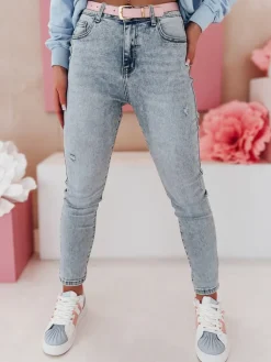 Jeansy Damskie>Dstreet Spodnie damskie slim fit jeansowe SKINNEX niebieskie UY2476