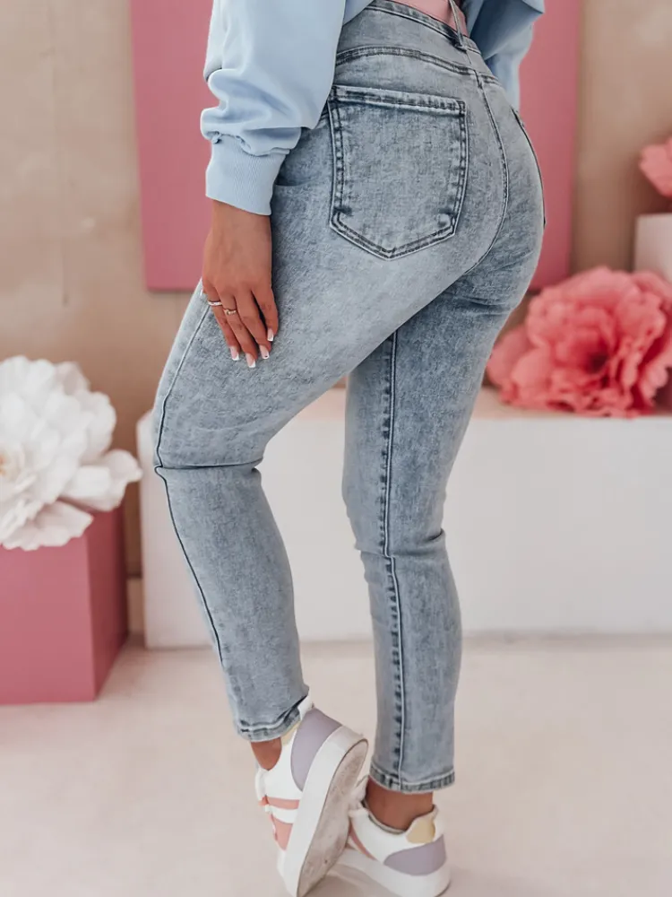 Jeansy Damskie>Dstreet Spodnie damskie slim fit jeansowe SKINNEX niebieskie UY2476