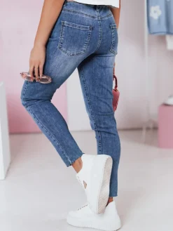 Jeansy Damskie>Dstreet Spodnie damskie slim fit jeansowe DENIMFIT granatowe UY2363