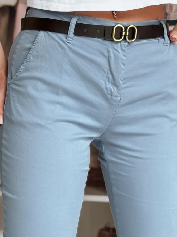 Spodnie Damskie>Dstreet Spodnie damskie slim fit z paskiem LINESKA niebieskie UY2577