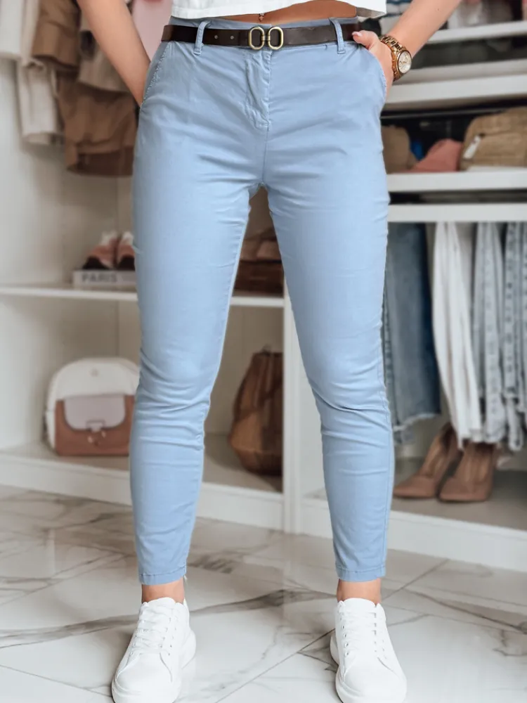 Spodnie Damskie>Dstreet Spodnie damskie slim fit z paskiem LINESKA niebieskie UY2577