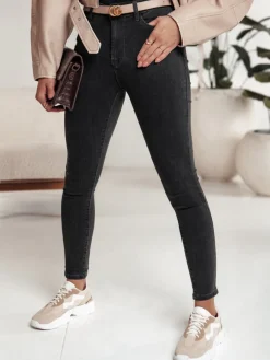 Jeansy Damskie>Dstreet Spodnie damskie SLIMLEGS jeansowe czarne UY2241
