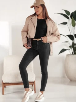 Jeansy Damskie>Dstreet Spodnie damskie SLIMLEGS jeansowe czarne UY2241