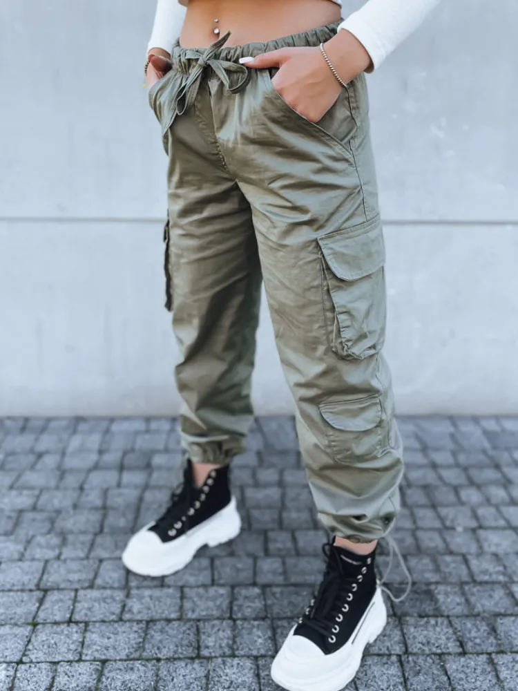 Spodnie Damskie>Dstreet Spodnie damskie spadochronowe MIRI zielone UY1682