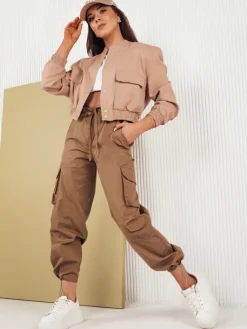 Spodnie Damskie>Dstreet Spodnie damskie spadochronowe MIRI kamelowe UY1680