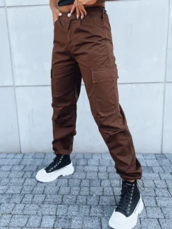 Spodnie Damskie>Dstreet Spodnie damskie spadochronowe ADVENTURE brązowe UY1638
