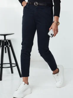 Spodnie Damskie>Dstreet Spodnie damskie TRENDIOSS z paskiem granatowe UY2267
