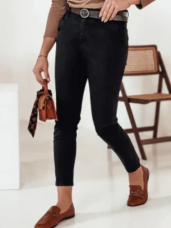 Spodnie Damskie>Dstreet Spodnie damskie TRENDIOSS z paskiem czarne UY2266