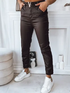 Spodnie Damskie>Dstreet Spodnie damskie VIOLA ciemnobrązowe UY1780