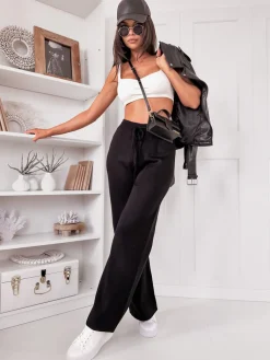 Spodnie Damskie>Dstreet Spodnie damskie wide leg LAKELIFE czarne UY1688