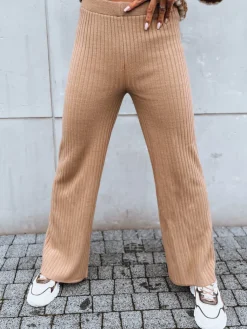 Spodnie Damskie>Dstreet Spodnie damskie wide leg MOSSYMOOD kamelowe UY1690