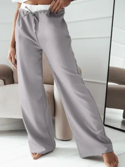 Spodnie Damskie>Dstreet Spodnie damskie wide leg DARAMY szare UY2102