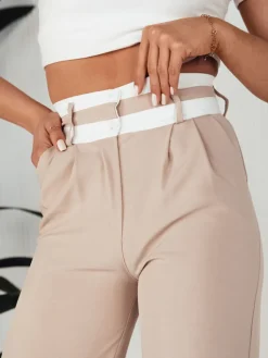 Spodnie Damskie>Dstreet Spodnie damskie wide leg GINZOM beżowe UY1900