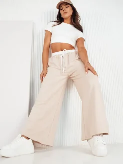 Spodnie Damskie>Dstreet Spodnie damskie wide leg VERES beżowe UY1956