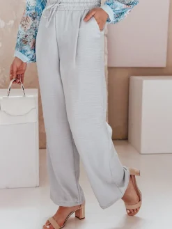 Spodnie Damskie>Dstreet Spodnie damskie wide leg MILLIVIO szare UY2664