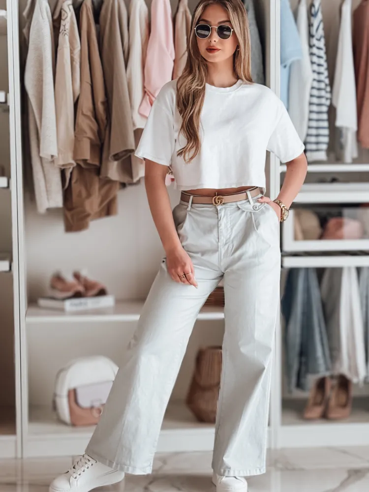 Spodnie Damskie>Dstreet Spodnie damskie wide leg MOBISKA błękitne UY2619