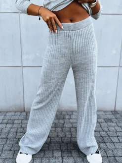 Spodnie Damskie>Dstreet Spodnie damskie wide leg MOSSYMOOD szare UY1691