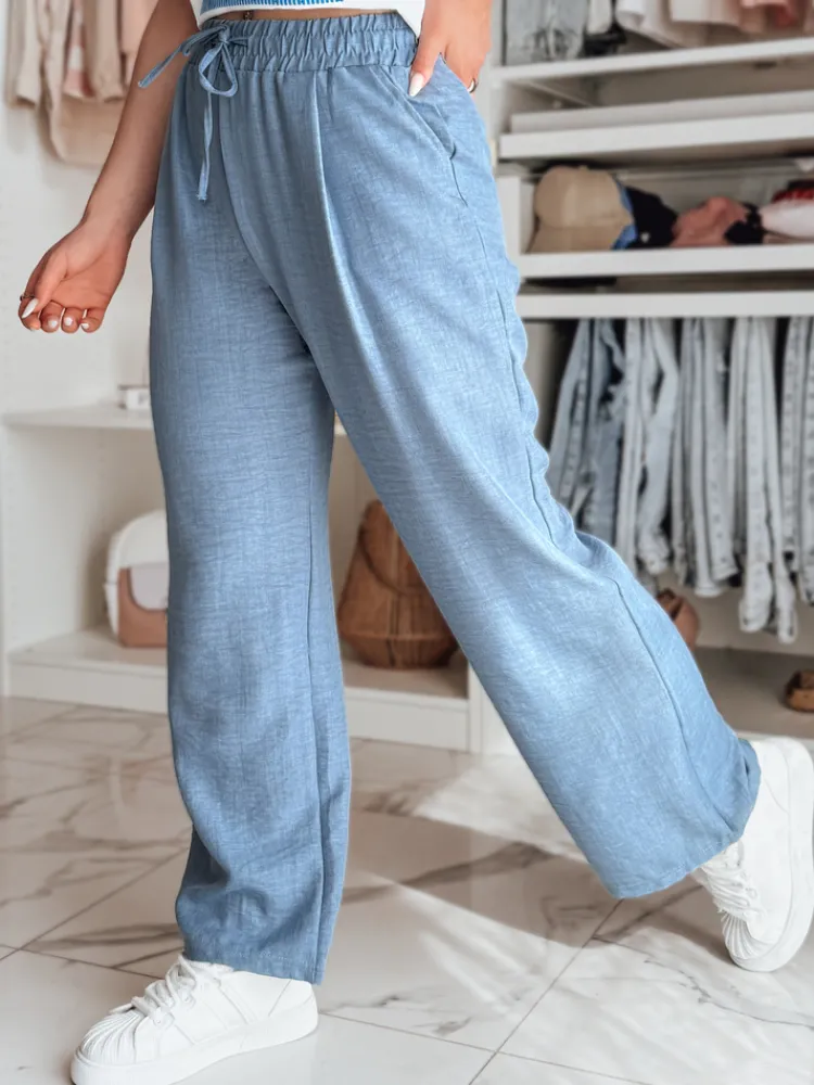 Spodnie Damskie>Dstreet Spodnie damskie wide leg MILLIVIO niebieskie UY2660
