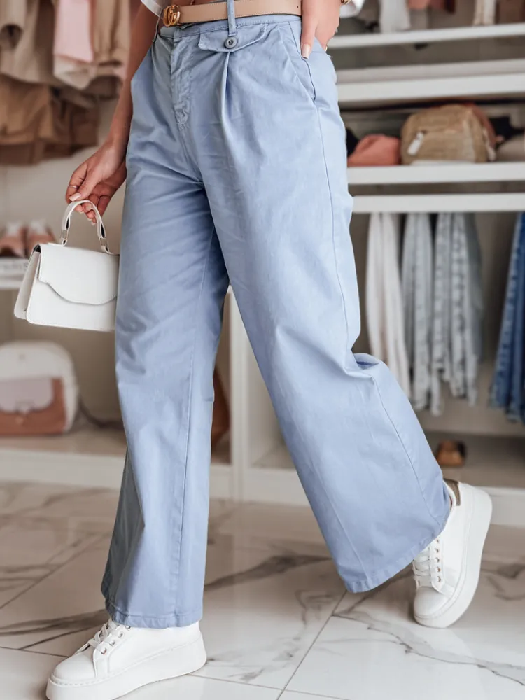 Spodnie Damskie>Dstreet Spodnie damskie wide leg MOBISKA niebieskie UY2617