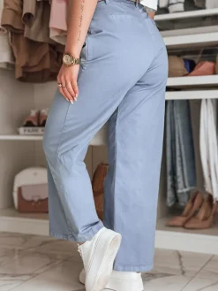 Spodnie Damskie>Dstreet Spodnie damskie wide leg MOBISKA niebieskie UY2617