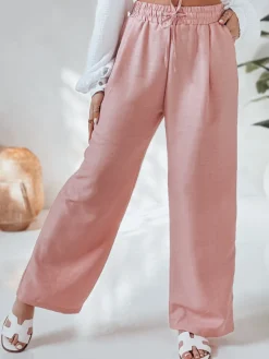Spodnie Damskie>Dstreet Spodnie damskie wide leg MILLIVIO różowe UY2663