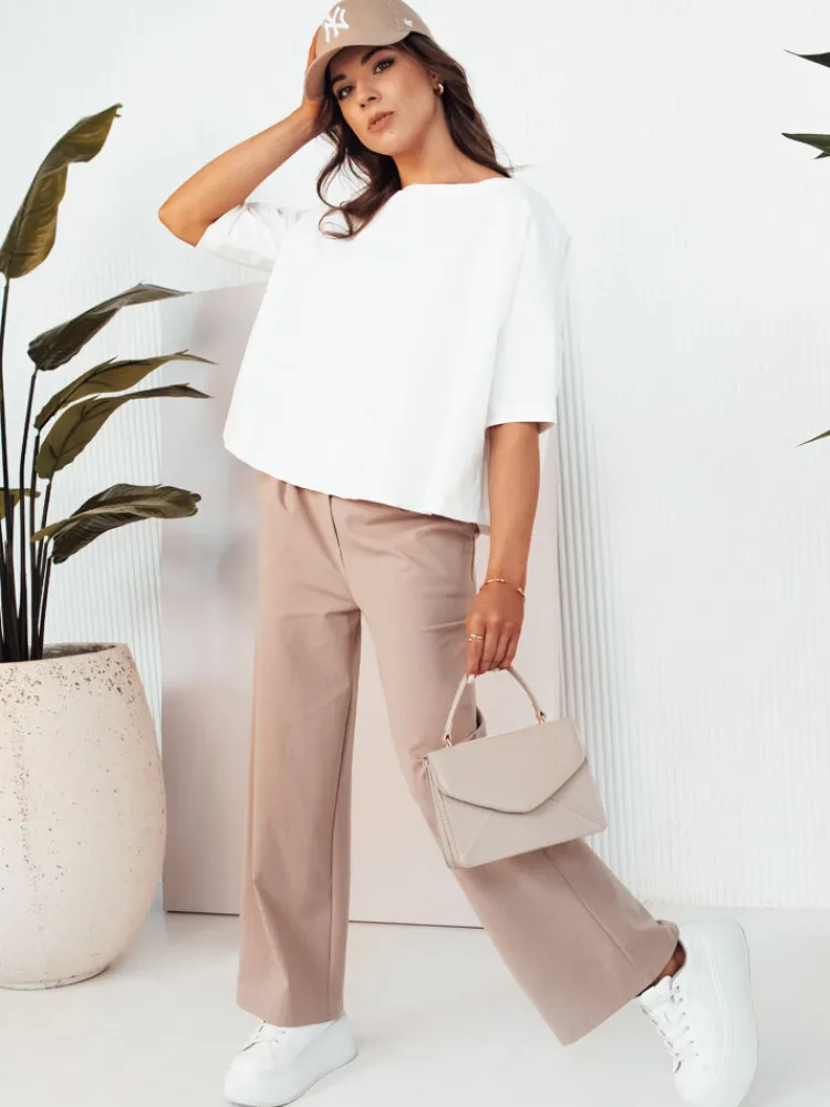 Spodnie Damskie>Dstreet Spodnie damskie wide leg RITES beżowe UY2007