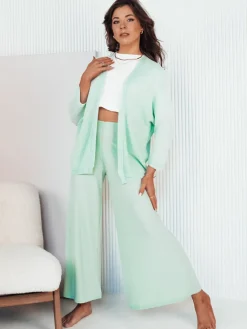 Spodnie Damskie>Dstreet Spodnie damskie wide leg TERENI miętowe UY2004