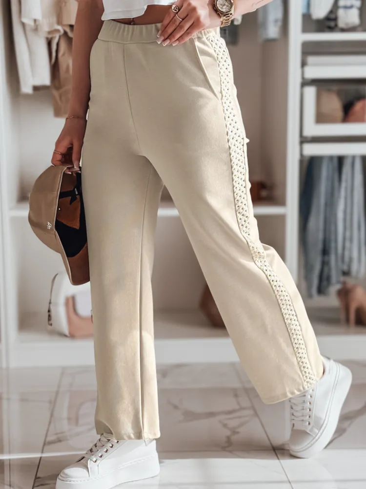 Spodnie Damskie>Dstreet Spodnie damskie wide leg prążkowane LUXEEN mokka UY2520