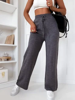 Spodnie Damskie>Dstreet Spodnie damskie wide leg LAKELIFE antracytowe UY1687